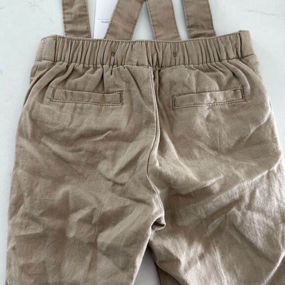 Janie and Jack Baby Linen-Cotton Suspender Pant in Classic Khaki Size 3/6 Months - Picture 9 of 9